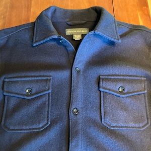 Banana Republic, navy blue, wool button-up